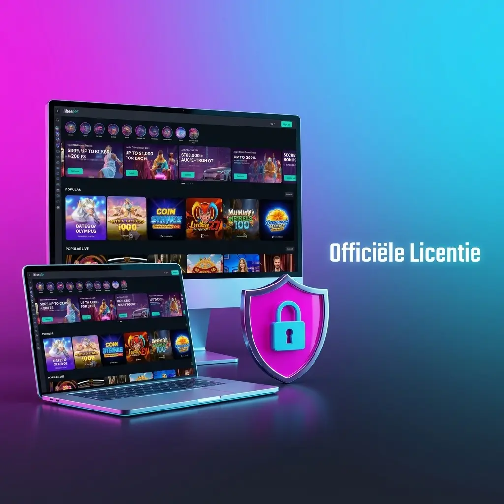 LikesBet Curaçao eGaming-licentie met symbolen voor veiligheid, KYC-verificatie en verantwoord gokbeleid