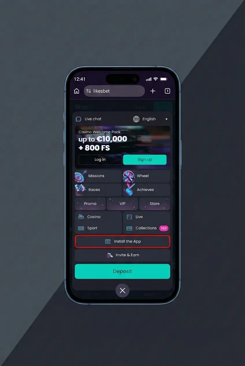 LikesBet PWA installeren op Android startscherm via browsermenu in drie eenvoudige stappen